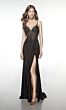 Alyce Paris 62113 Lace-Up Back Draped Skirt Dress
