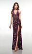 Alyce Paris 62116 Halter Neck High Slit Beaded Dress