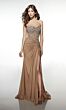 Alyce Paris 62123 Draped Skirt High Slit Dress