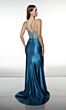 Alyce Paris 62129 Strappy Beaded Bodice High Slit Dress