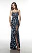 Alyce Paris 62131 Lace-Up Back High Slit Beaded Dress