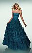 Alyce Paris 62132 Basque Waist Beaded Scoop Neck Dress