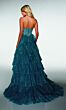 Alyce Paris 62144 High Slit Tiered Ruffle Skirt Dress