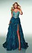 Alyce Paris 62144 High Slit Tiered Ruffle Skirt Dress