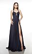 Alyce Paris 62152 High Slit A-Line Halter Sweetheart Dress
