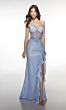 Alyce Paris 62183 Ruffle Slit Lace-Up Back Dress