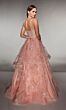 Alyce Paris 62199 Bow Strap Flounce Skirt Dress