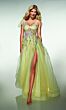 Alyce Paris 62204 High Slit Floral Applique Bodice Dress