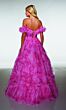Alyce Paris 62216 Ruffled Off-The-Shoulder Lace-Up Back Dress