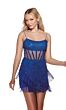 Alyce Paris 4805 Fringe Skirt Scoop Neck Dress