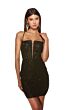 Alyce Paris 4813 Zipper Slit Plunging Neck Dress