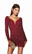 Alyce Paris 4873 Long Sleeve Beaded Fringe Dress