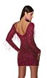 Alyce Paris 4873 Long Sleeve Beaded Fringe Dress