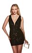 Alyce Paris 4892 Lace-Up Back Plunging Neck Dress