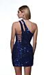 Alyce Paris 4913 One Shoulder Lace-Up Dress