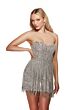 Alyce Paris 4940 Fringe Skirt Strapless Corset Dress