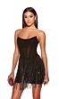 Alyce Paris 4941 Fringe Skirt Illusion Corset Dress