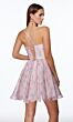 Alyce Paris 30006 Lace-Up Back Print Organza Dress
