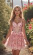 Alyce Paris 30009 Layered Ruffle Skirt Floral Lace Dress