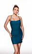 Alyce Paris 40021 Lace-Up Back Ruched Jersey Dress