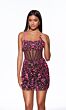 Alyce Paris 40093 Criss Cross Back Floral Embellished Dress