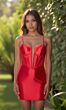 Alyce Paris 40117 Basque Waist Plunging Neck Dress