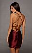 Alyce Paris 40123 Lace-Up Back Fitted Satin Dress