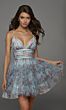 Alyce Paris 30092 Ruffle Skirt Printed Mesh A-line Dress