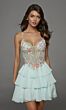 Alyce Paris 30096 Lace Corset Pink Chiffon Dress