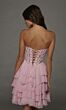 Alyce Paris 30104 Lace and Chiffon Strapless Pink Dress