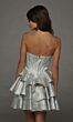 Alyce Paris 30112 Basque Waist Strapless Floral Jacquard Dress
