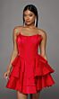 Alyce Paris 30123 Layered Skirt Satin Chiffon A-line Dress