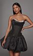 Alyce Paris 30125 Peek-A-Boo Neckline Black Silver Taffeta Dress