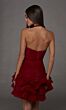 Alyce Paris 30127 Ruffle Skirt Claret Crinkle Organza Dress