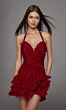 Alyce Paris 30127 Ruffle Skirt Claret Crinkle Organza Dress