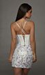 Alyce Paris 40140 3D Flowers Lilac White Satin Dress