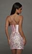 Alyce Paris 40140 3D Flowers Lilac White Satin Dress