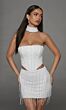 Alyce Paris 40141 Fringe Skirt Beaded White Dress