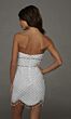 Alyce Paris 40153 Fringe Hem Strapless Diamond White Dress