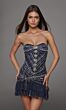 Alyce Paris 40156 Ruffle Hem Trumpet-Style Silver Dress
