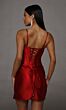 Alyce Paris 40163 Lace-Up Corset Metallic Satin Periwinkle Dress