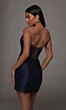 Alyce Paris 40171 Faux-Wrap Skirt Midnight Blue Satin Dress