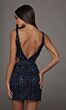 Alyce Paris 40172 Open V-Back Fitted Navy Dress