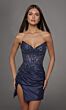 Alyce Paris 40173 Slit Skirt Fitted Midnight Blue Dress