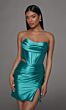 Alyce Paris 40187 Slit Skirt Fitted Beaded Satin Dress