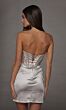 Alyce Paris 40193 Illusion Corset Stretch Satin Silver Dress