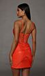 Alyce Paris 40202 Spaghetti Straps Fitted Orange Dress