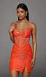 Alyce Paris 40202 Spaghetti Straps Fitted Orange Dress