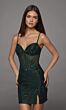 Alyce Paris 40202 Spaghetti Straps Fitted Orange Dress