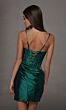 Alyce Paris 40203 Side Cutout Pine Green Satin Dress